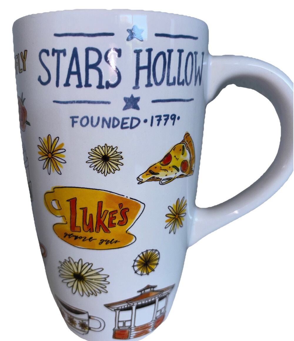 Gilmore Girls Luke’s Diner Stars Hollow Ceramic Coffee Tea Mug 16 oz. Travel Lid